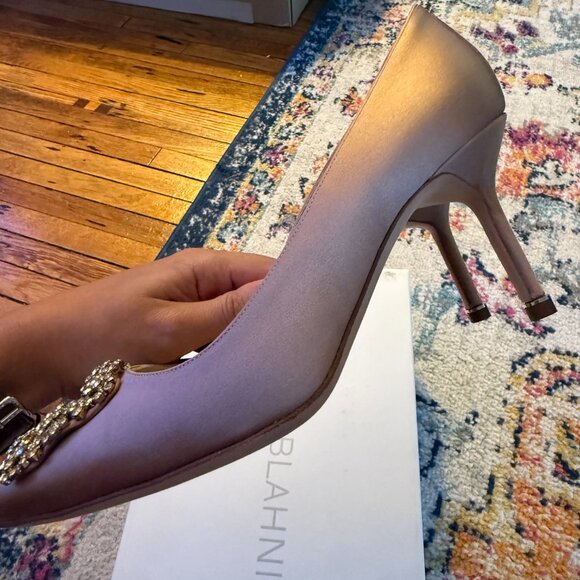 Manolo Blahnik Satin Crystal Embellishment Heels - Picture 7 of 11